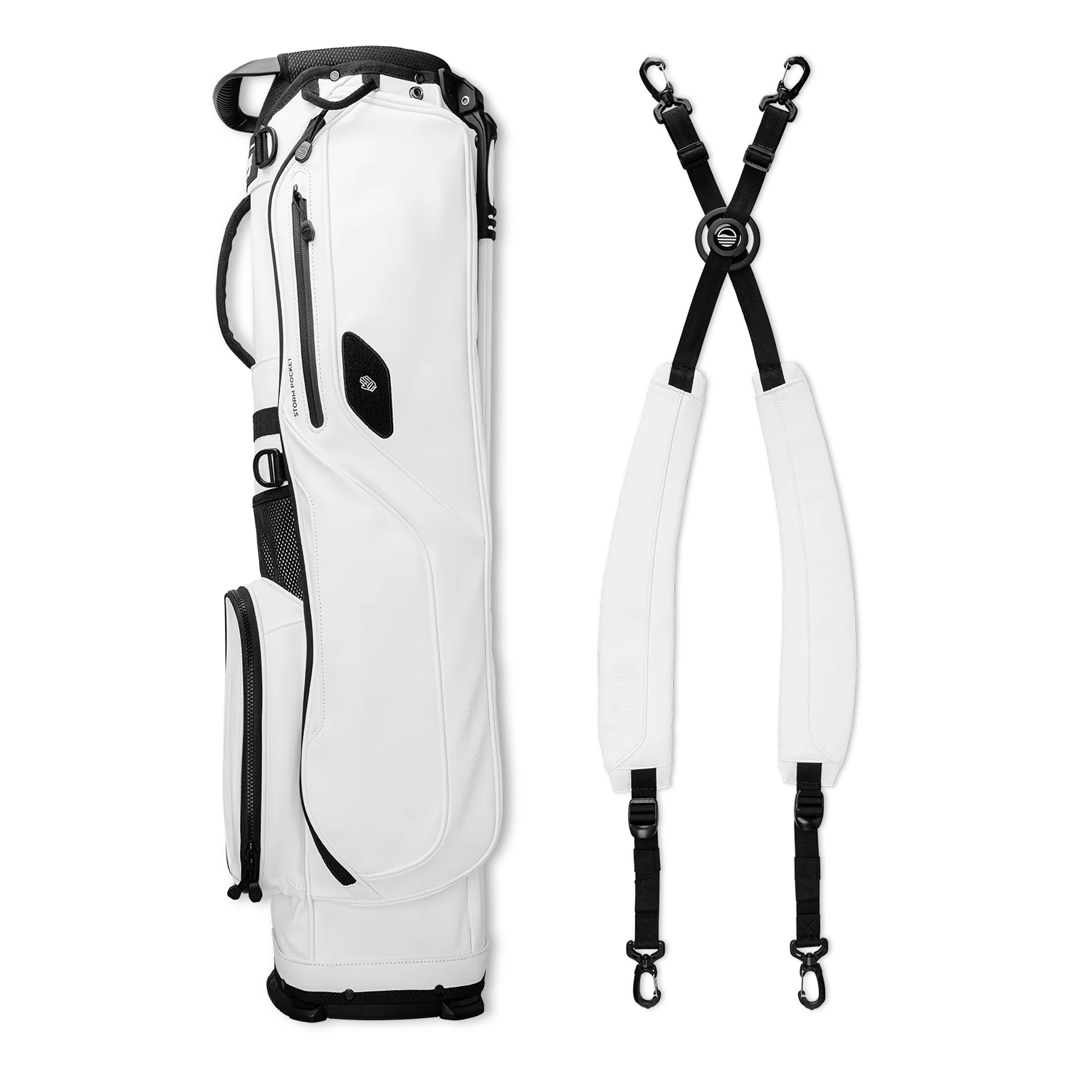 El Camino S-Class | White Vegan Leather Mid Size Stand Bag - Image 4