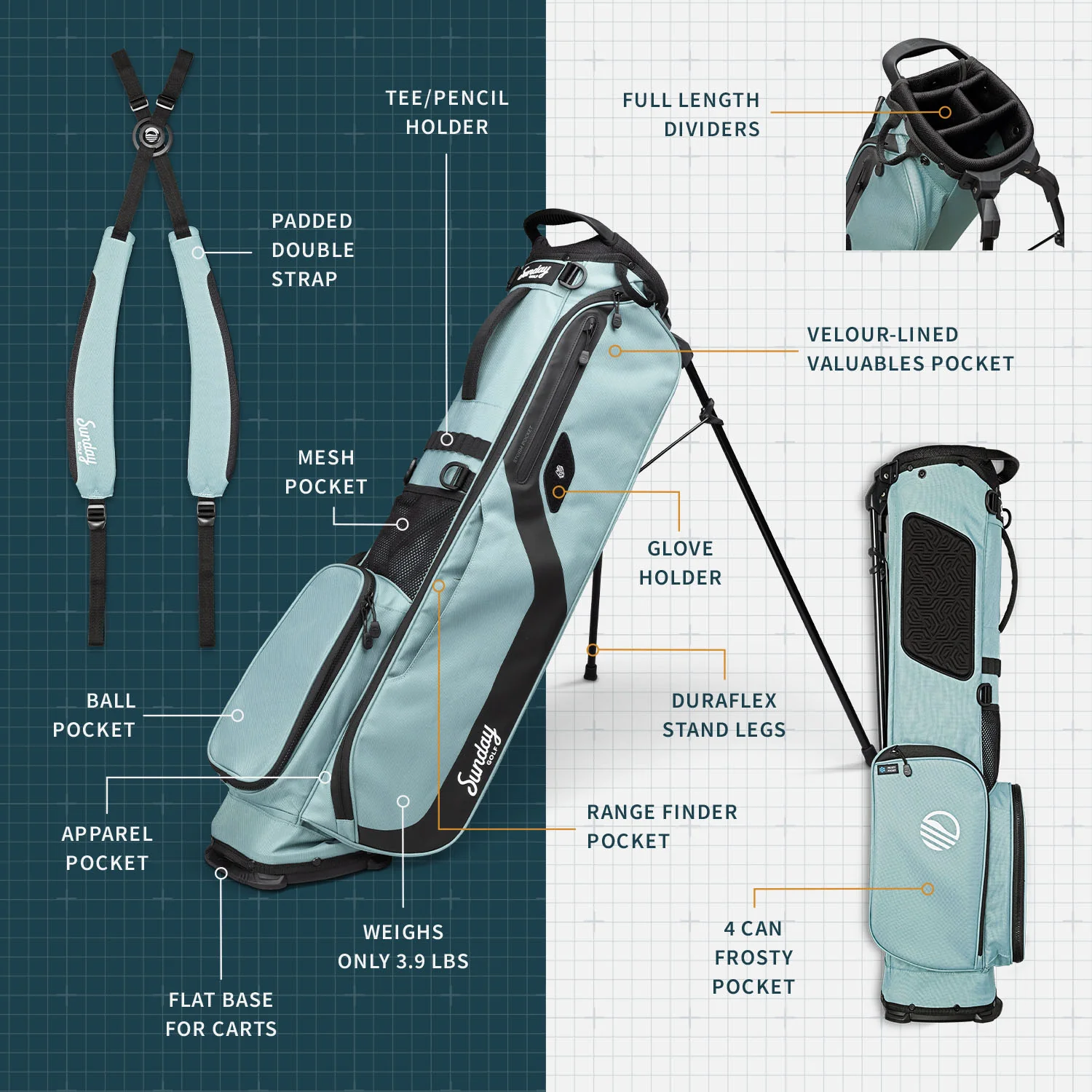 El Camino | Seafoam Mid Size Stand Bag - Image 2