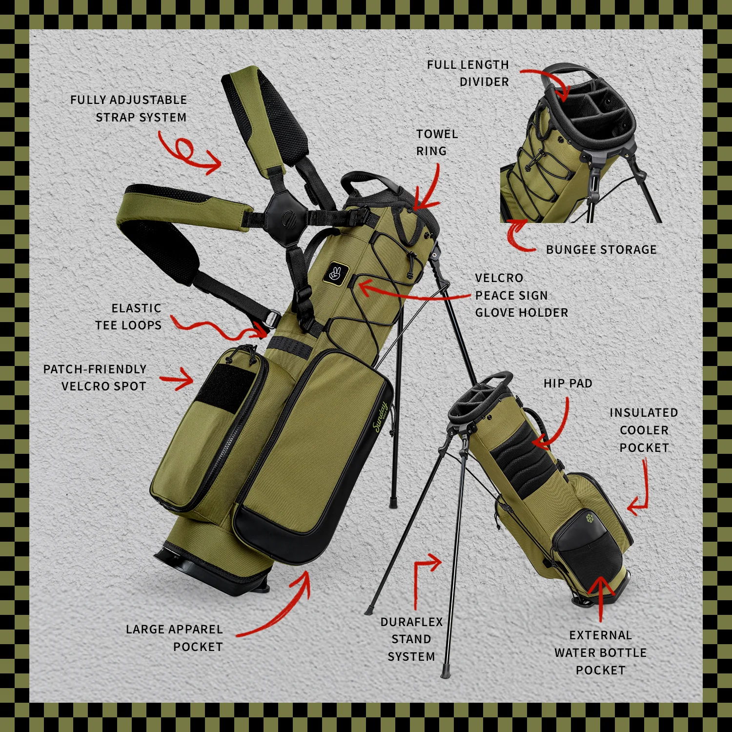 Recess Kids Golf Bag | Patton Green - Image 3