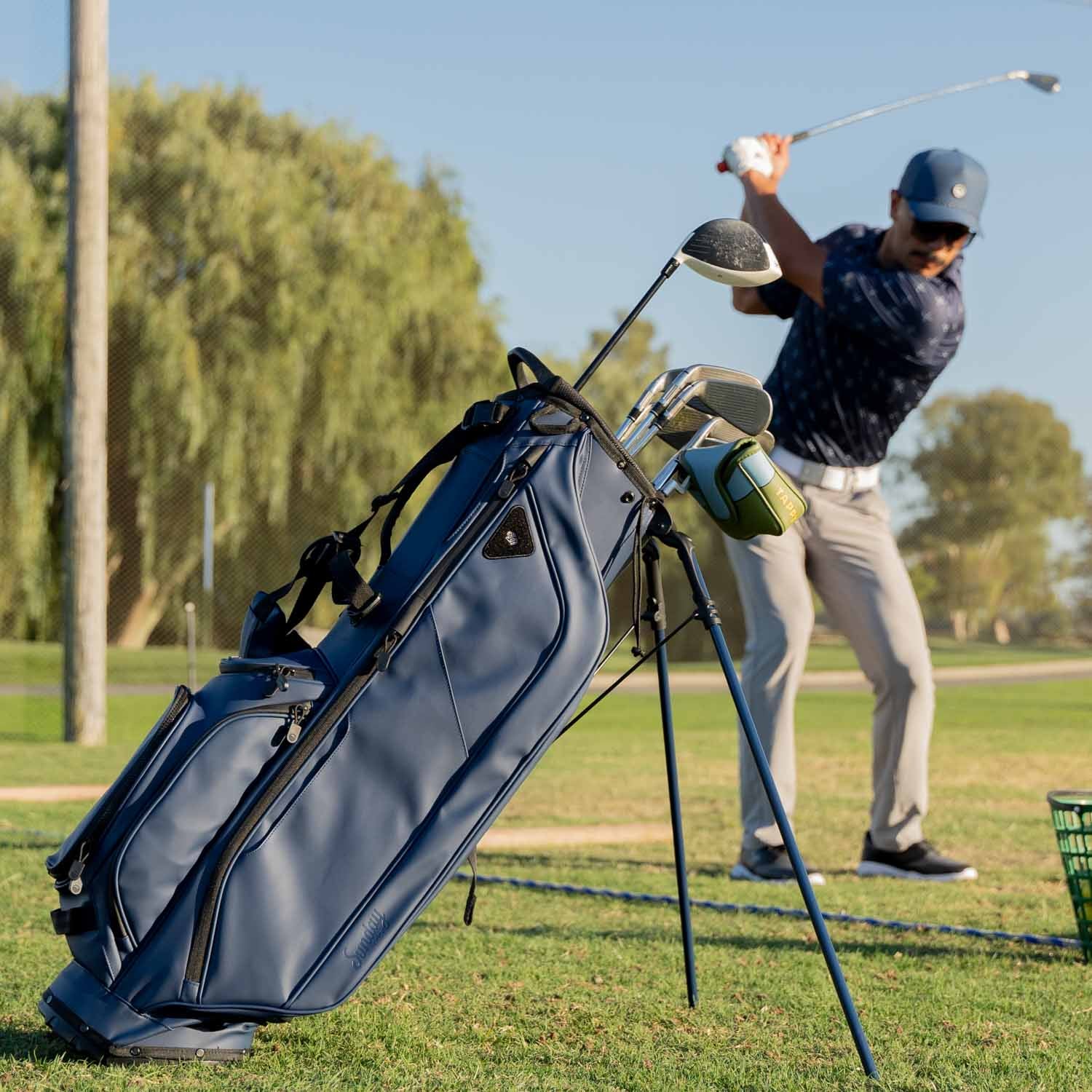 Ryder S-Class | Navy Vegan Leather Full Size Stand Bag - Image 8