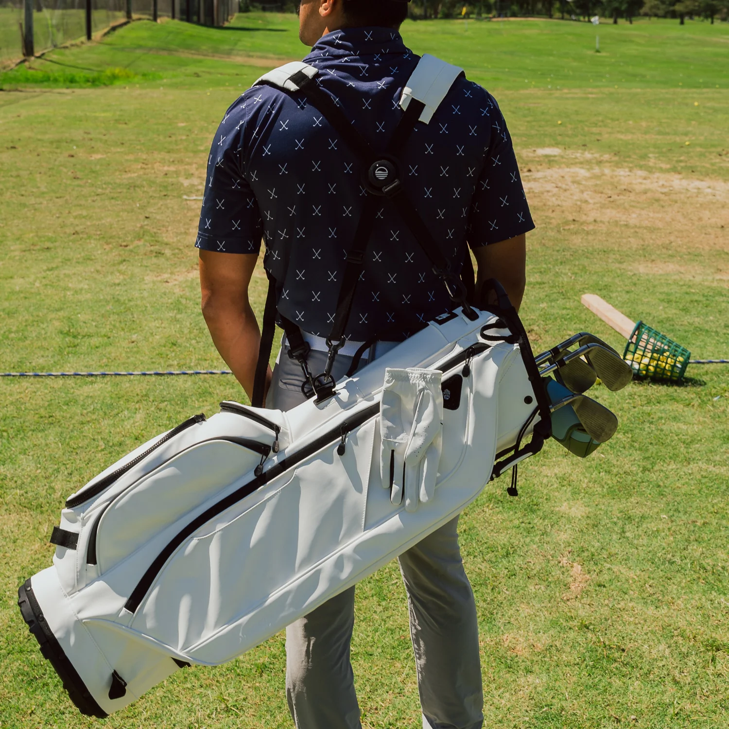 Ryder S-Class | White Vegan Leather Full Size Stand Bag - Image 7